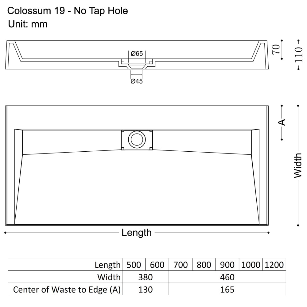 technical Image for no tap hole colossum 19